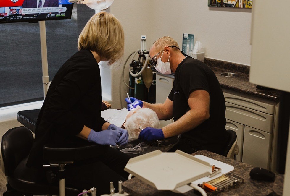 Doctor Spillman treating dental patient