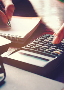 woman using a calculator